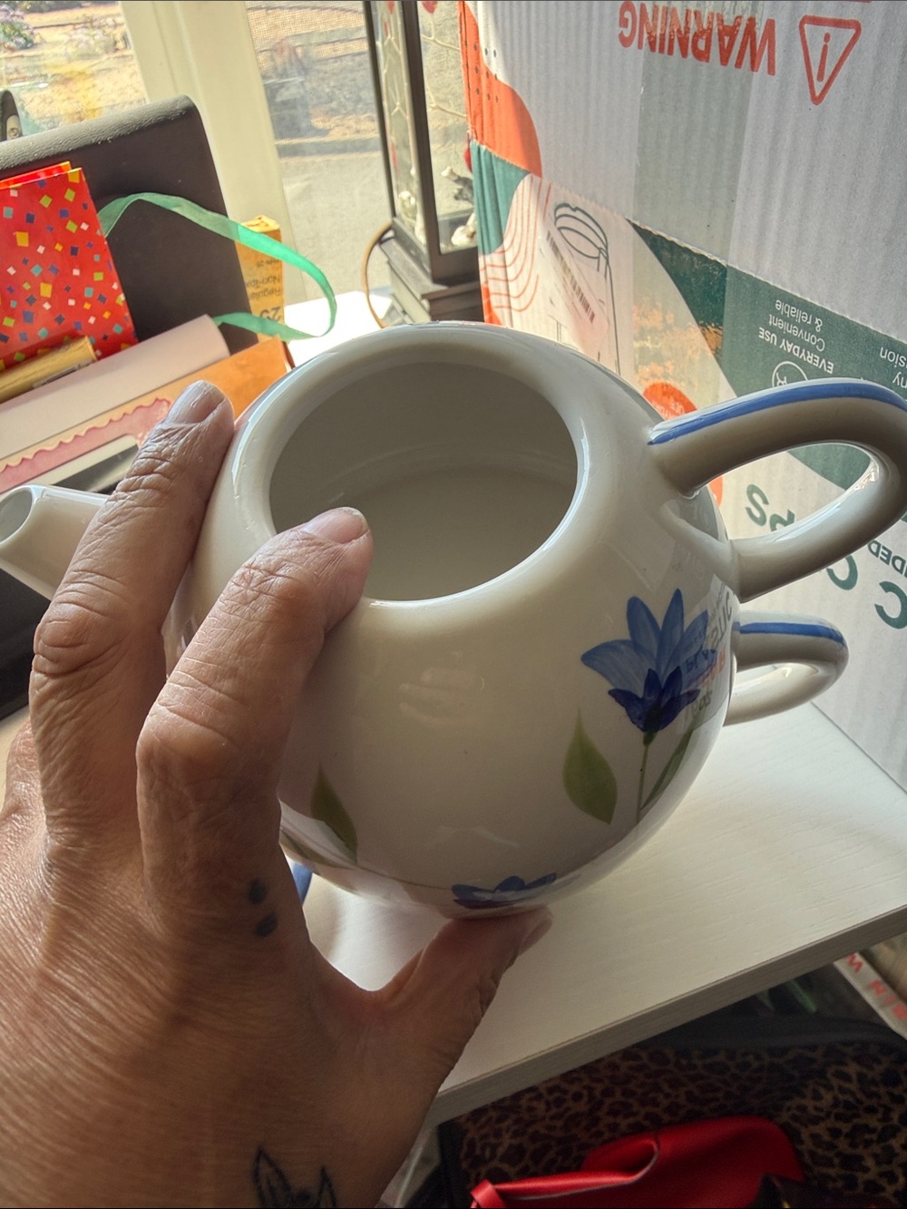 Verona Blue Floral Ceramic Tea for One Set - Picture 6 of 8